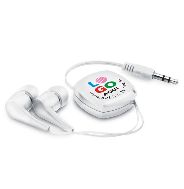 Auriculares retráctiles Pinel blanco