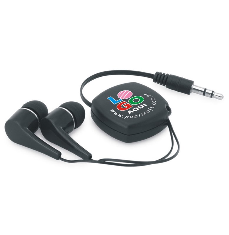 Auriculares retráctiles Pinel negro