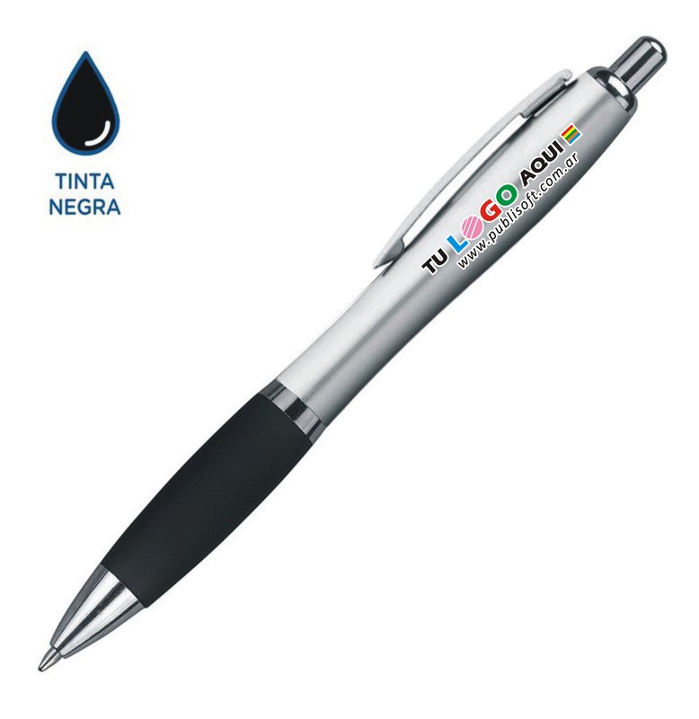 Bolígrafo Bremen metal, negro, tinta negra