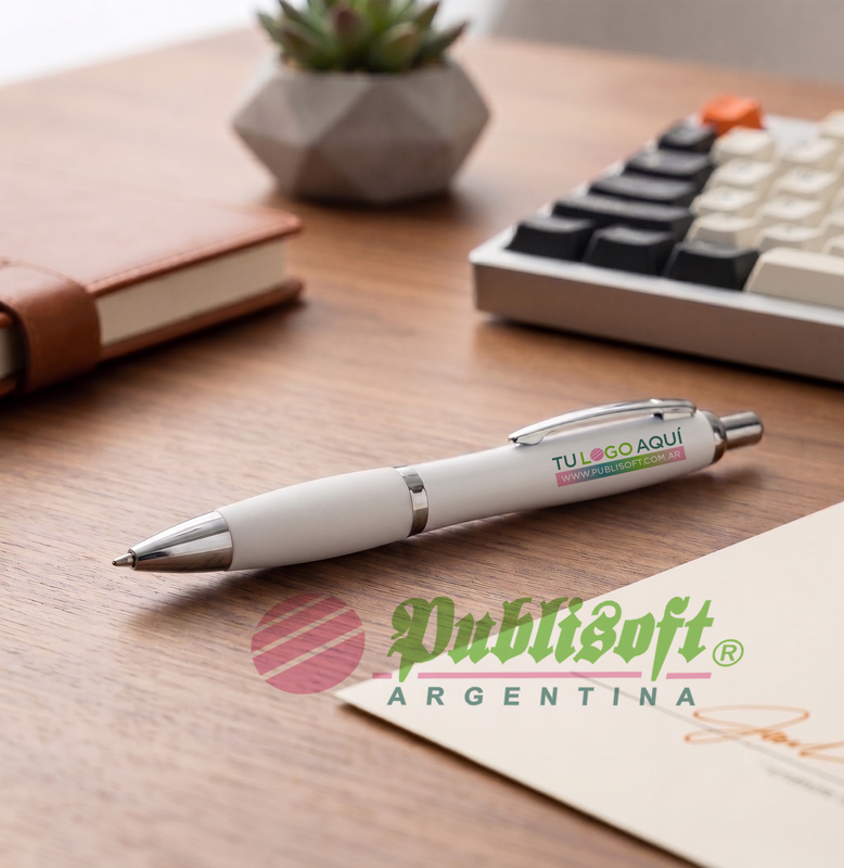Bolígrafo Bremen white, blanco