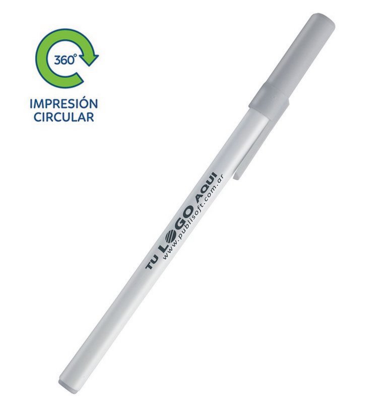 Bolígrafo Doob blanco, detalle gris claro