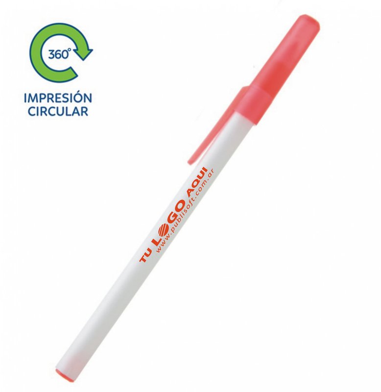 Bolígrafo Doob blanco, detalle naranja