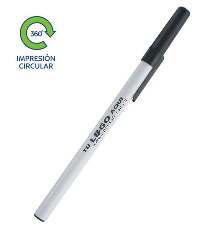 Bolígrafo Doob blanco, detalle negro