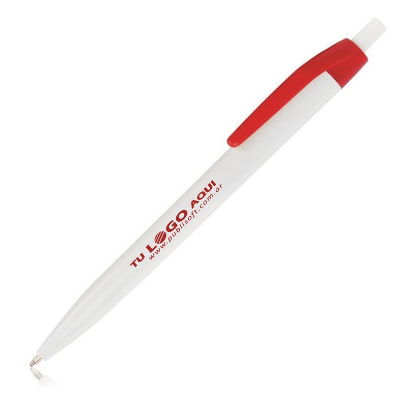 Bolígrafo Lolipop mix, blanco clip rojo