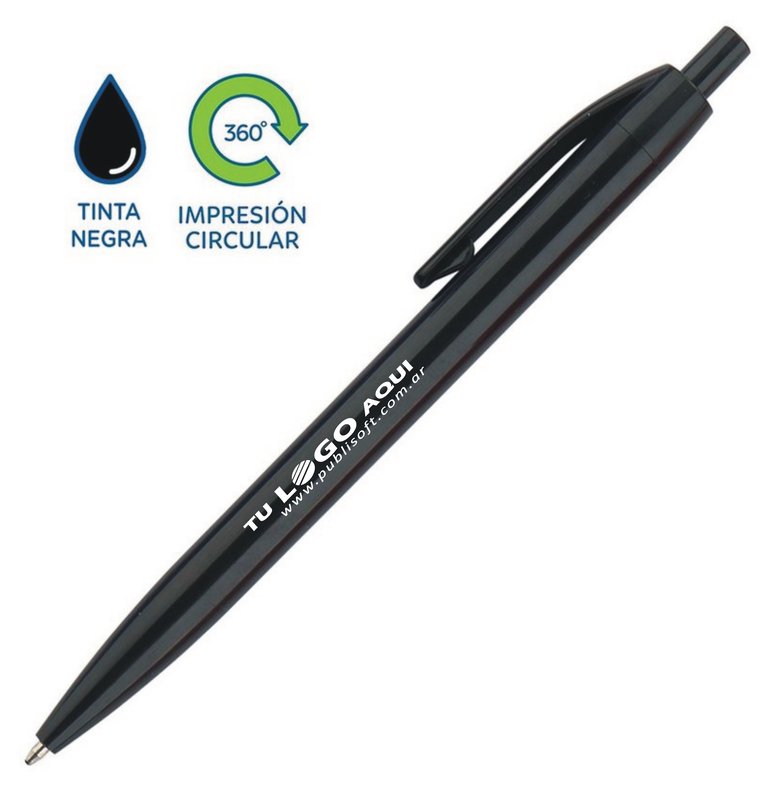 Bolígrafo Lolipop negro, tinta negra