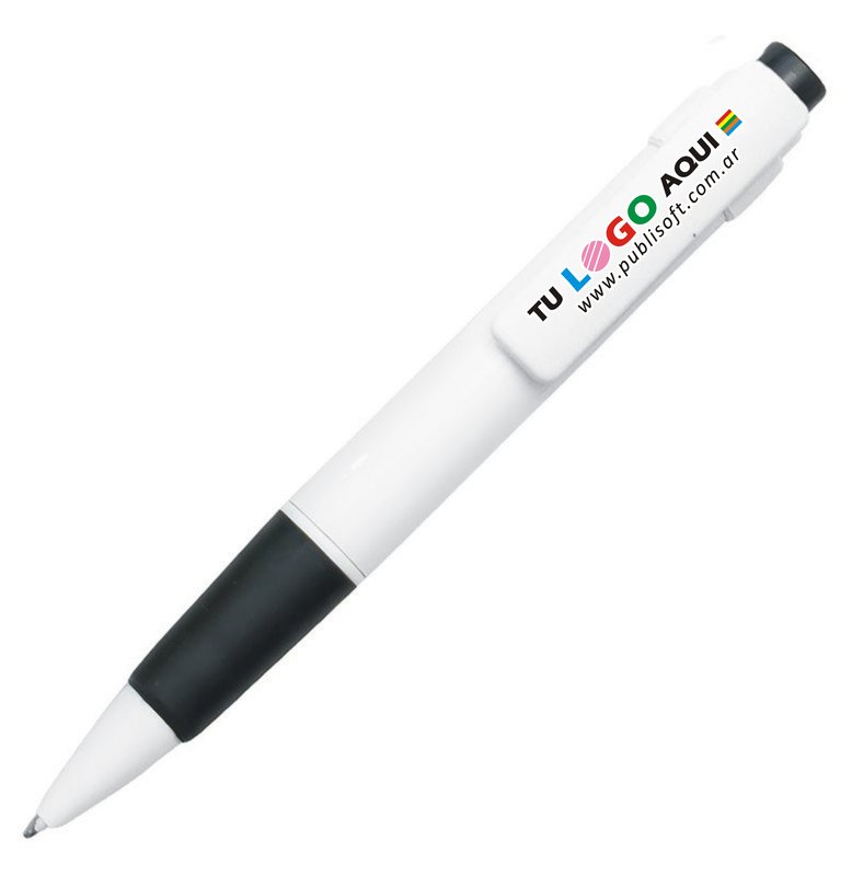 Bolígrafo Niza, blanco detalle Negro