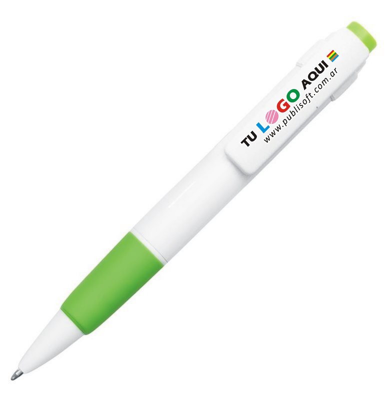 Bolígrafo Niza, blanco detalle verde claro