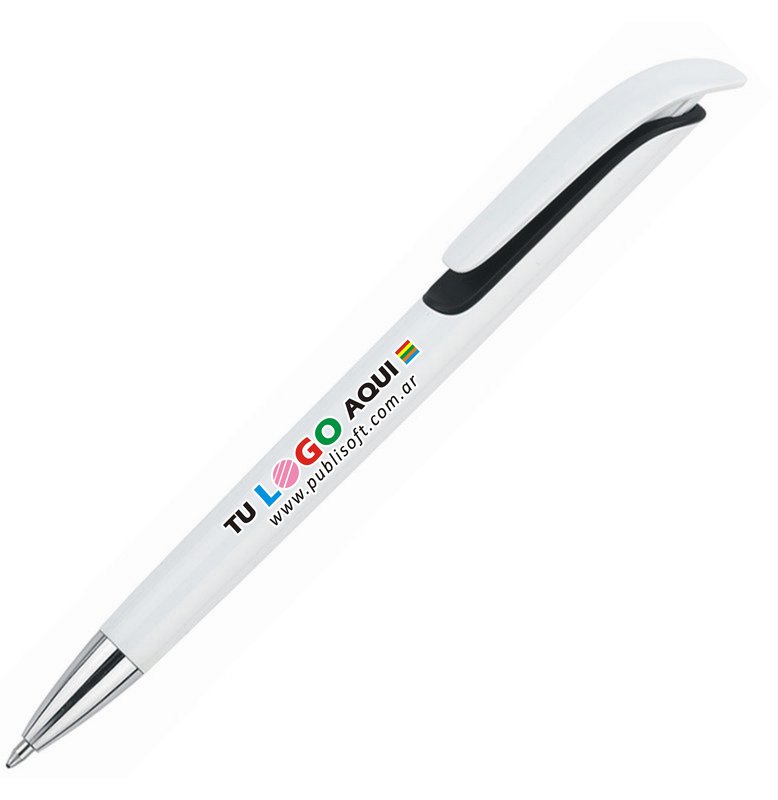 Bolígrafo Panamá, blanco detalle negro