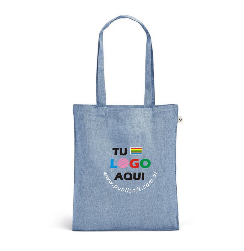 Bolsa Rynek 38x42 cm, 70% algodón, azul