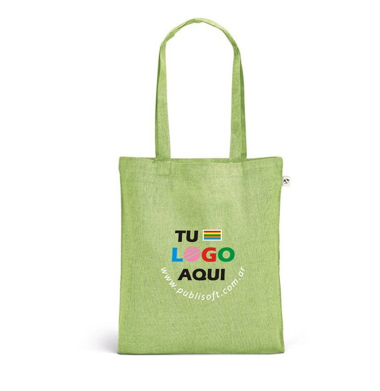 Bolsa Rynek 38x42 cm, 70% algodón, verde claro