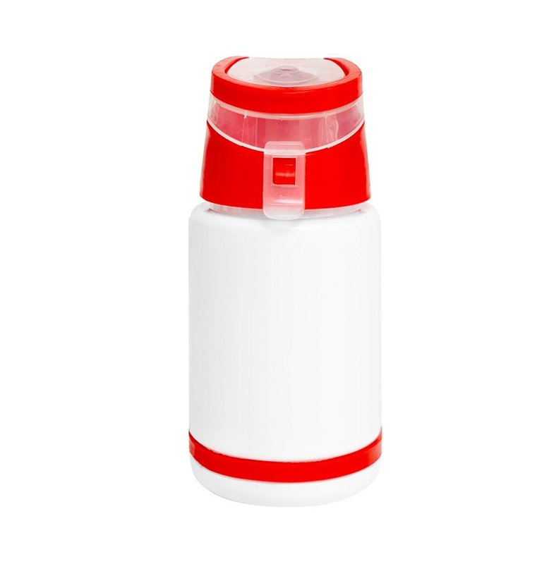 Botella color grip 500 cm³,blanco tapa roja