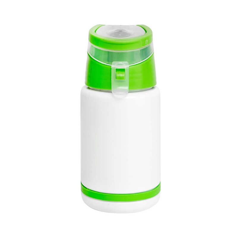 Botella color grip 500 cm³,blanco tapa verde