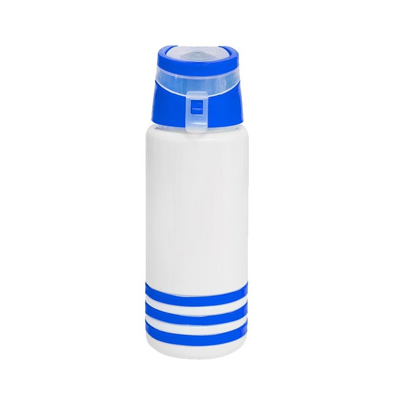 Botella color grip 850 cm³,blanco tapa azul