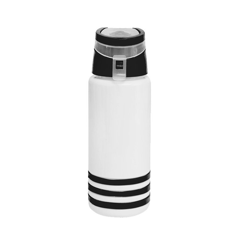 Botella color grip 850 cm³,blanco tapa negra
