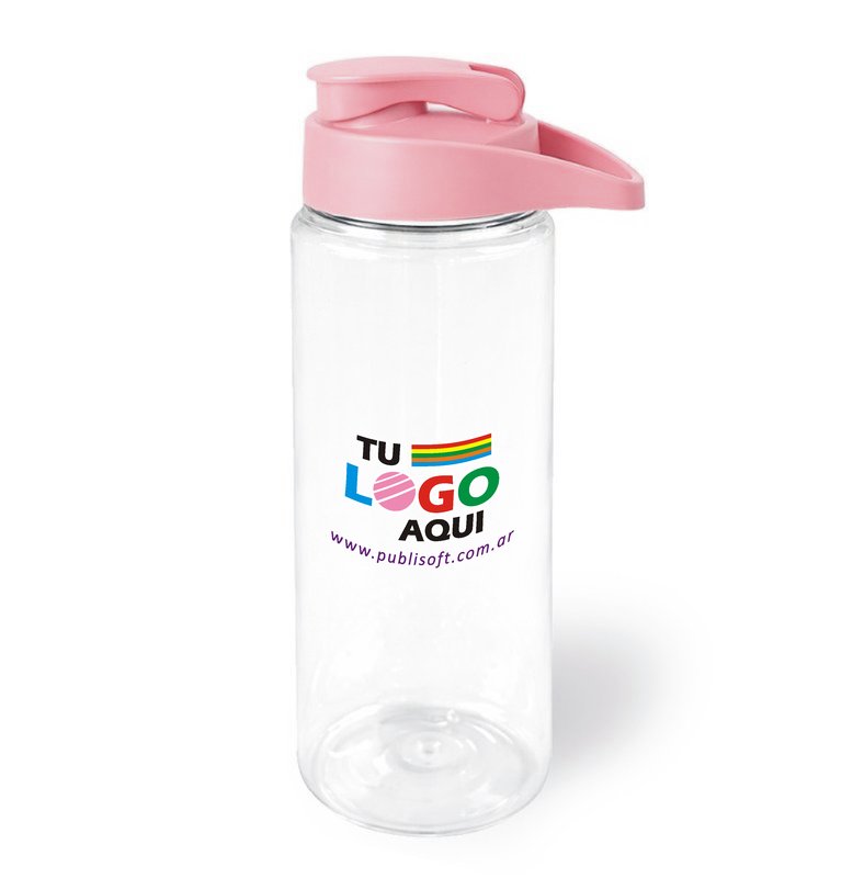 Botella Dakar, 750ml, tapa flip, rosa pastel