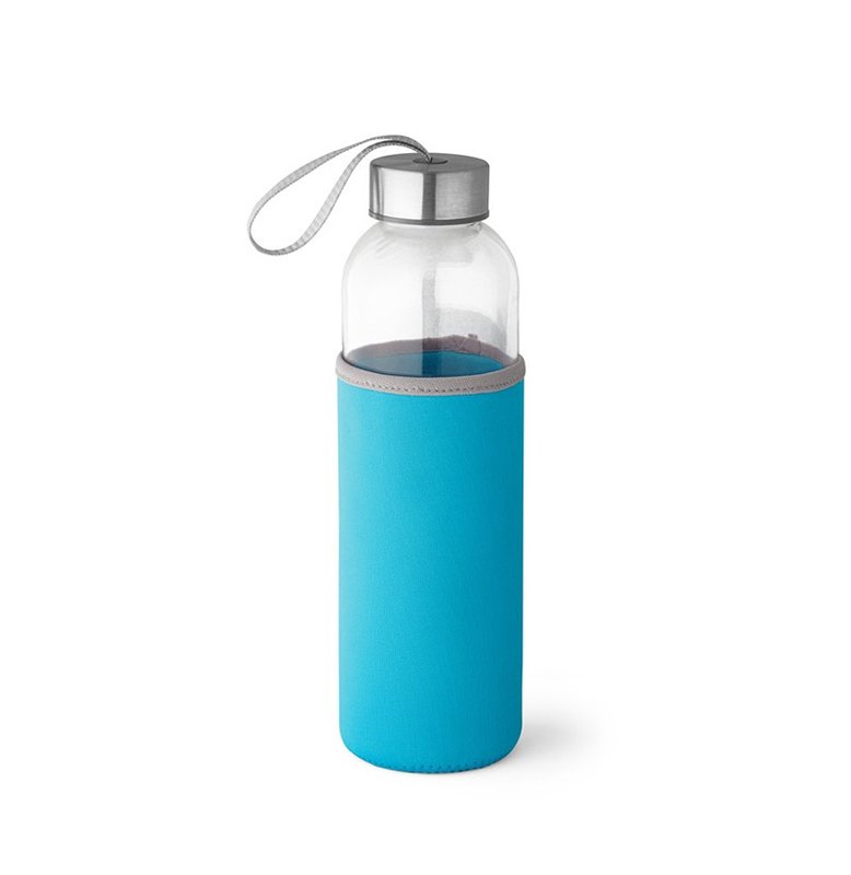 Botella raise 520 ml, con funda, celeste