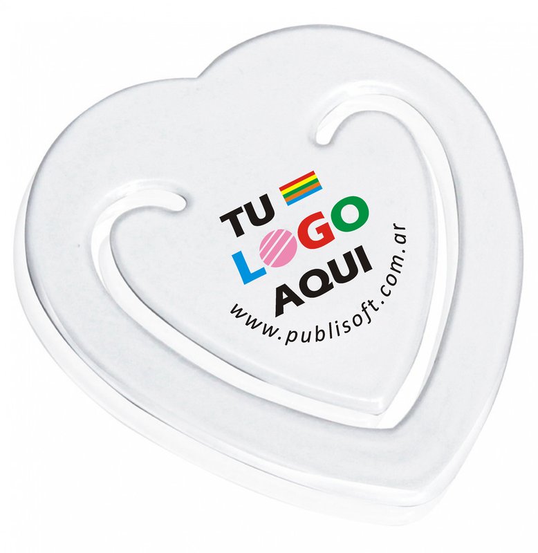 Clip para papel corazon, blanco
