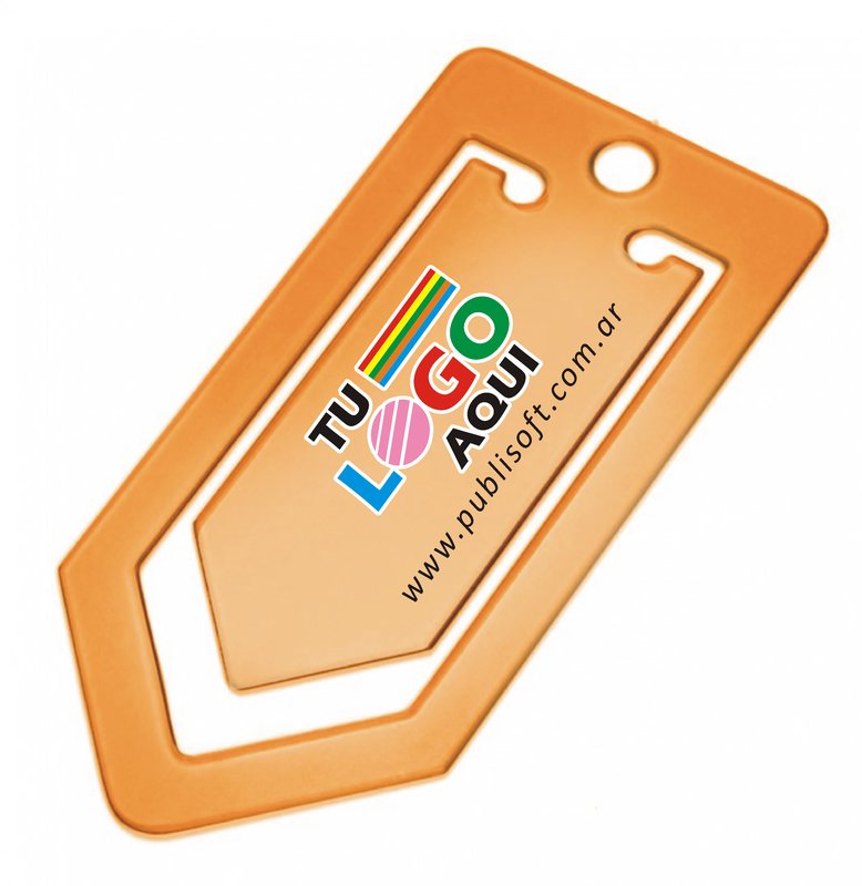 Clip para papel mediano,  naranja translúcido