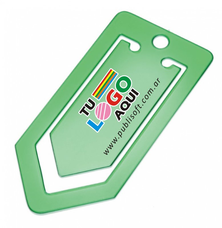 Clip para papel mediano,  verde translúcido