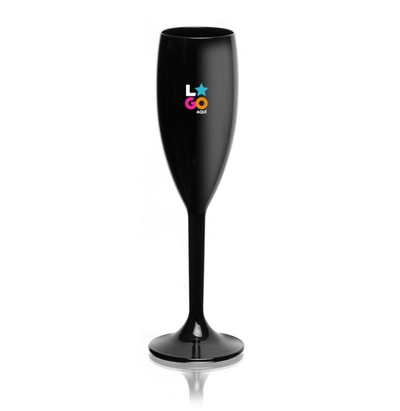 Copa flauta para espumante boliche 160 cm³, negro