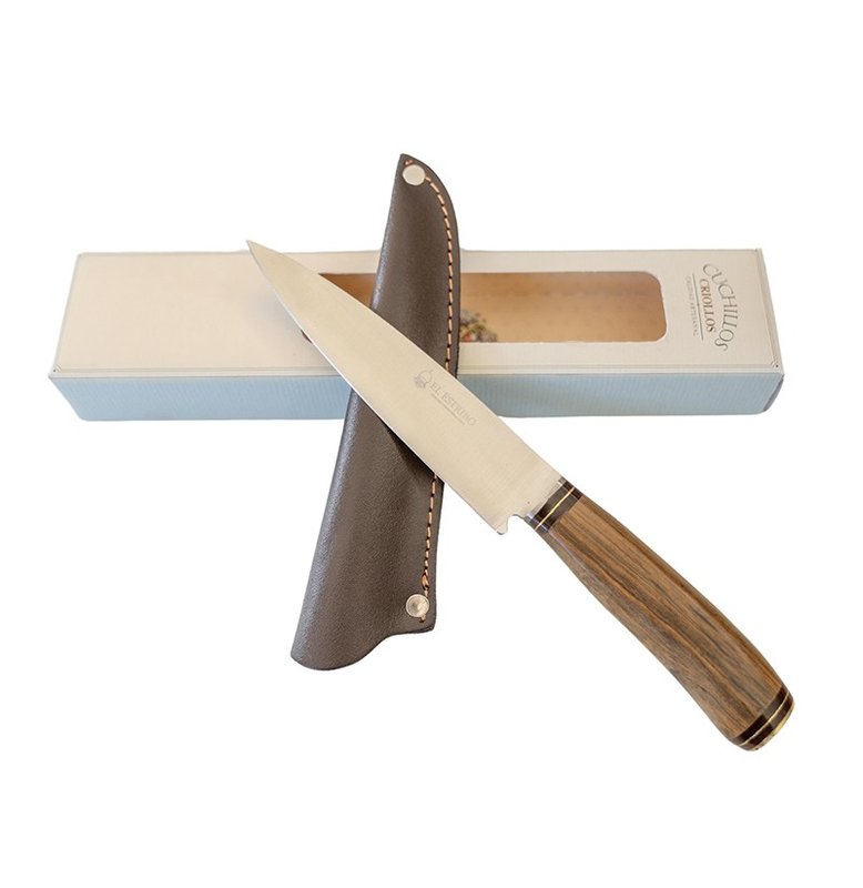Cuchillo campero con funda, caja cartón.