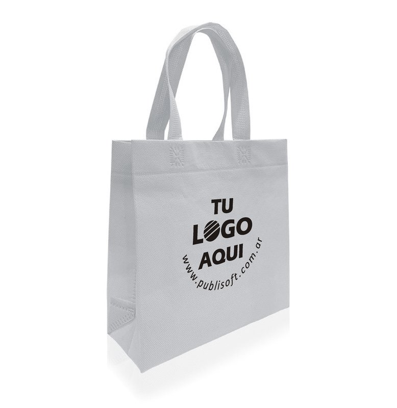 Eco bolsa, 25x25x9x9 cm, con manijas, blanca