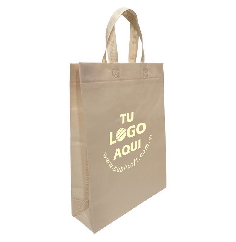 Eco bolsa, 30x40x10 cm, con fuelle con manijas, crudo