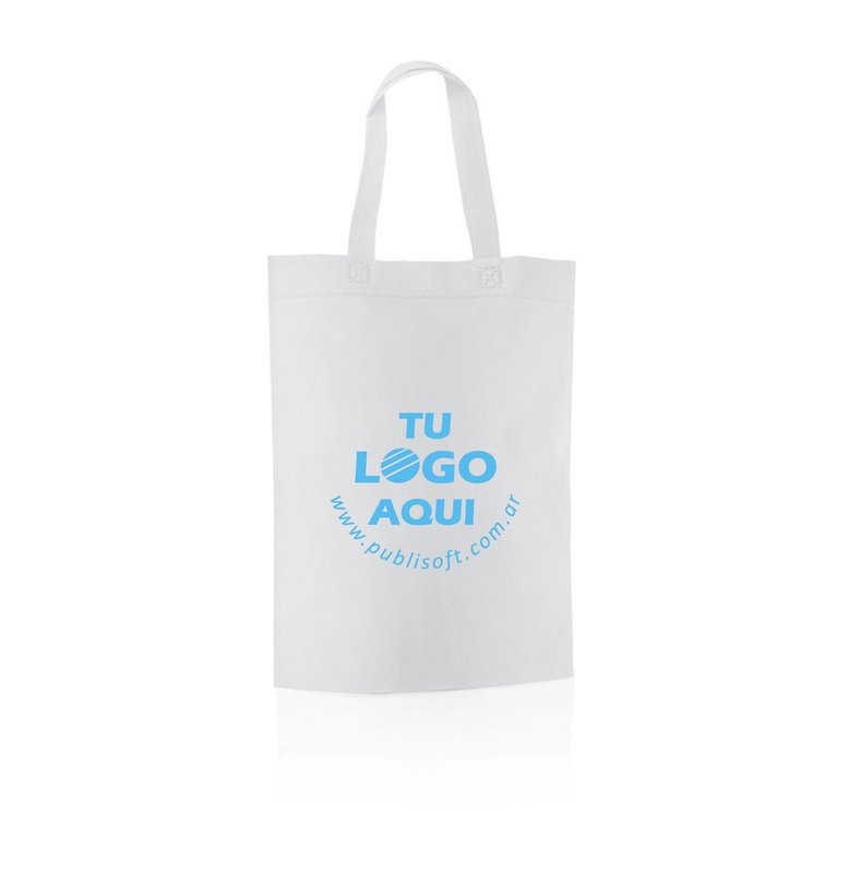 Eco bolsa, 30x40x10 cm, blanca con manijas blancas