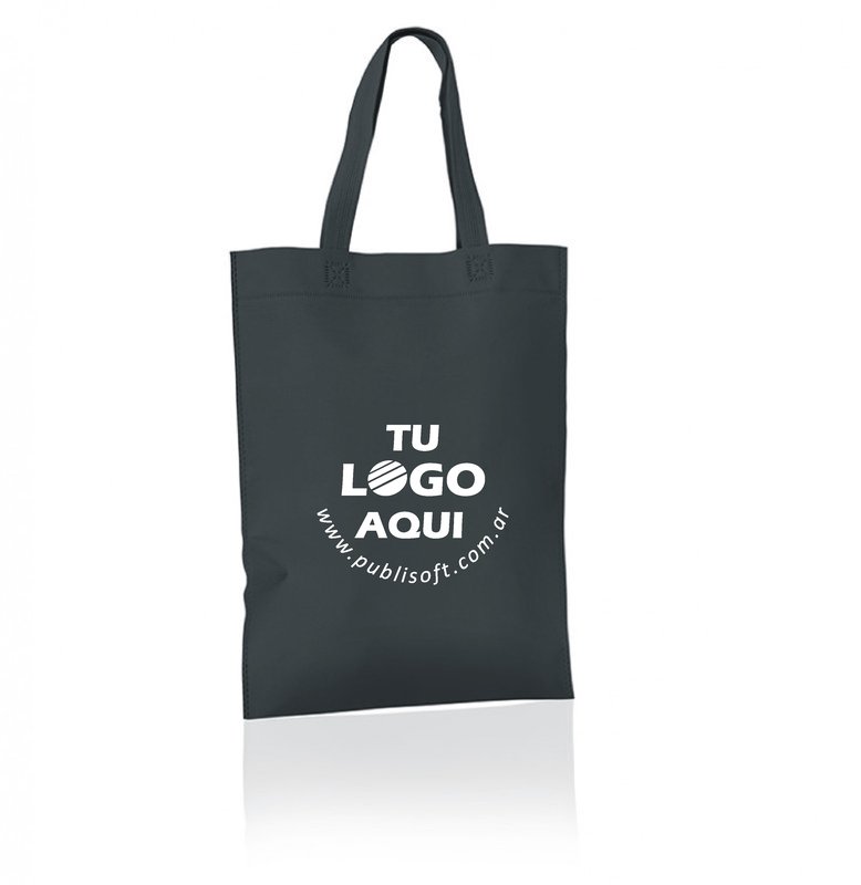Eco bolsa, 30x40x10 cm, negra con manijas negras