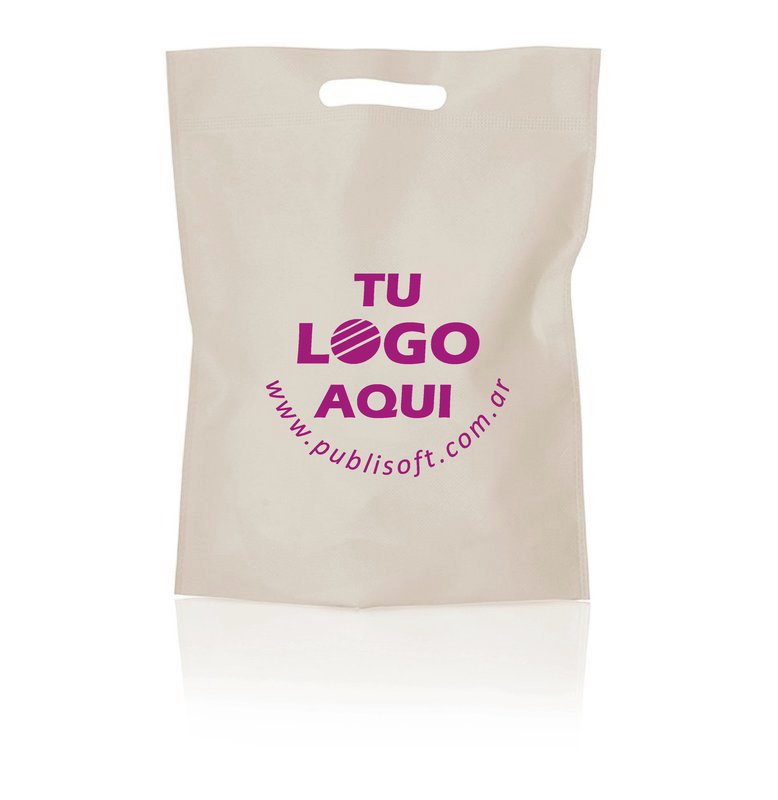 Eco bolsa, 30x40x10 cm, manija riñon, crudo