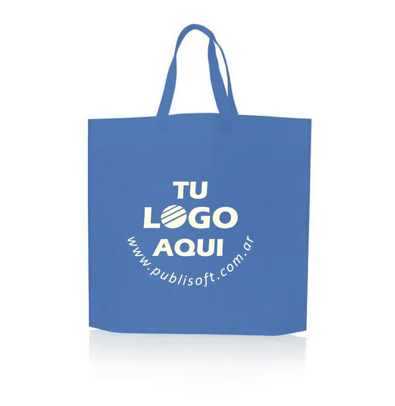 Eco bolsa, 45x40x10 cm, con manijas, azul claro