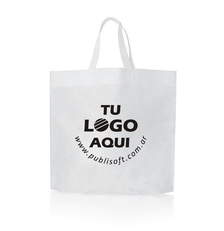 Eco bolsa, 45x40x10 cm, con manijas, blanca