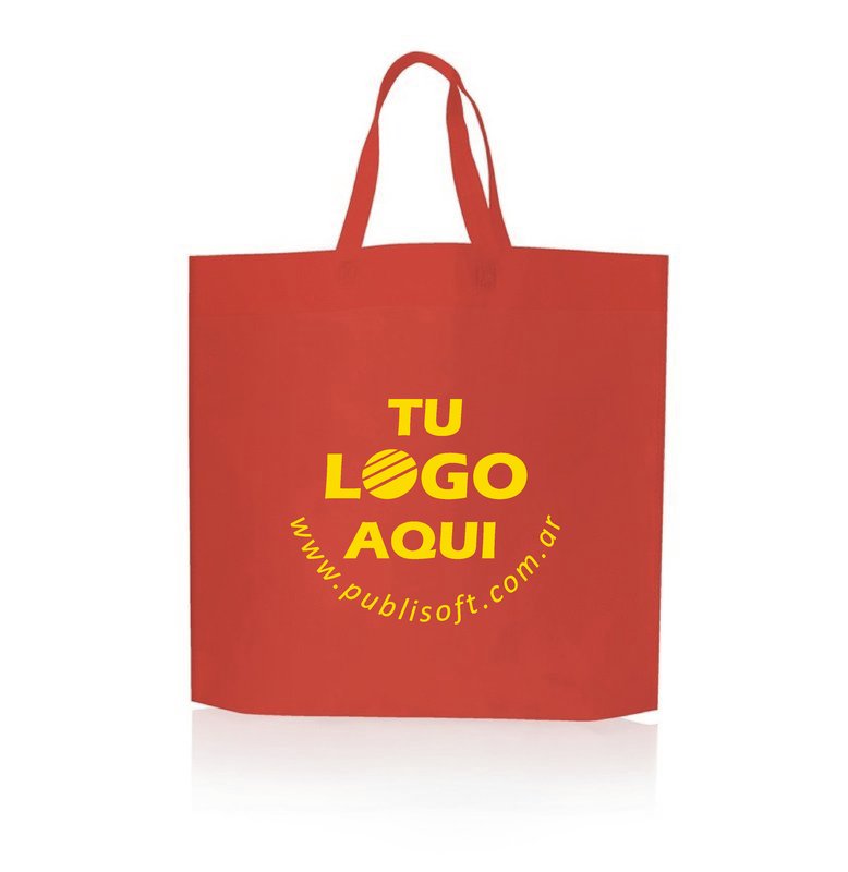 Eco bolsa, 45x40x10 cm, con manijas, rojo