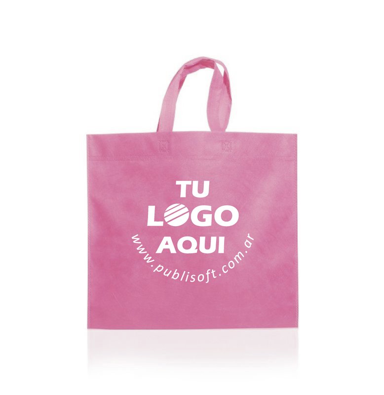 Eco bolsa, 45x40x10 cm, con manijas, rosa pastel