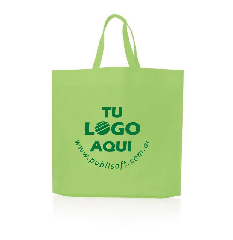 Eco bolsa, 45x40x10 cm, con manijas, verde claro