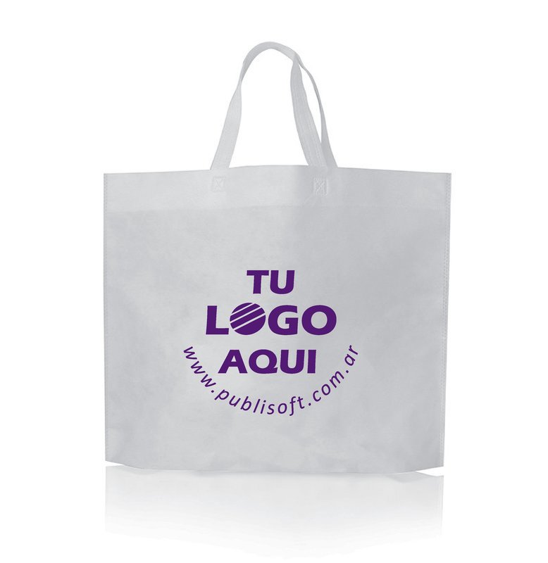 Eco bolsa, 60x50x10 cm, con manijas, blanca