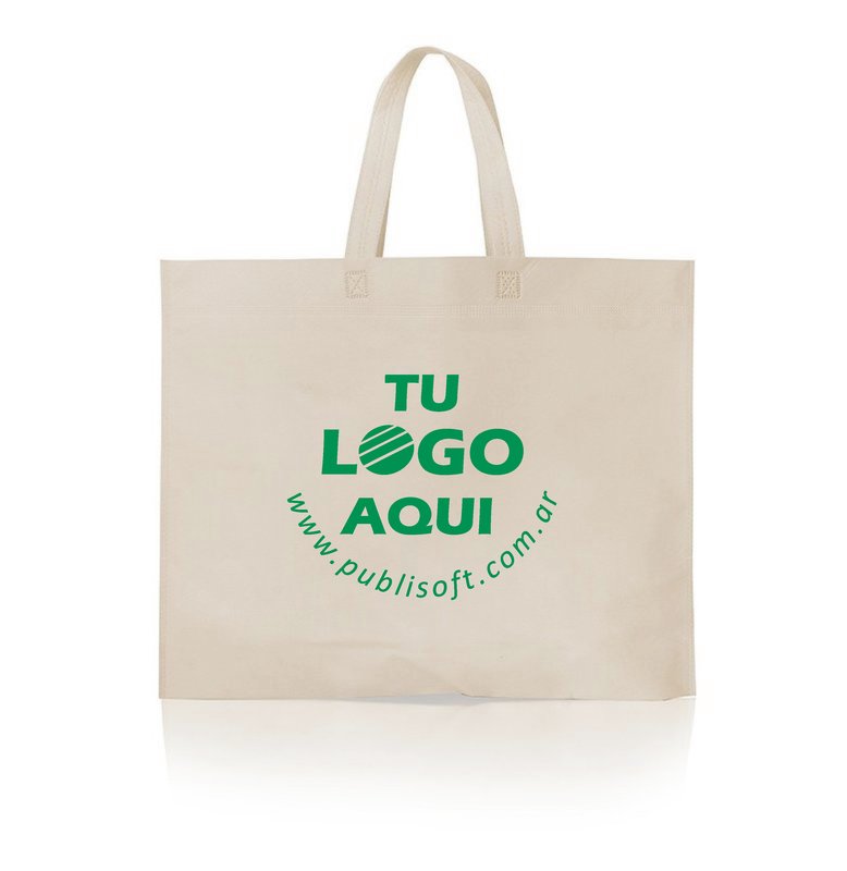 Eco bolsa, 60x50x10 cm, con manijas, crudo