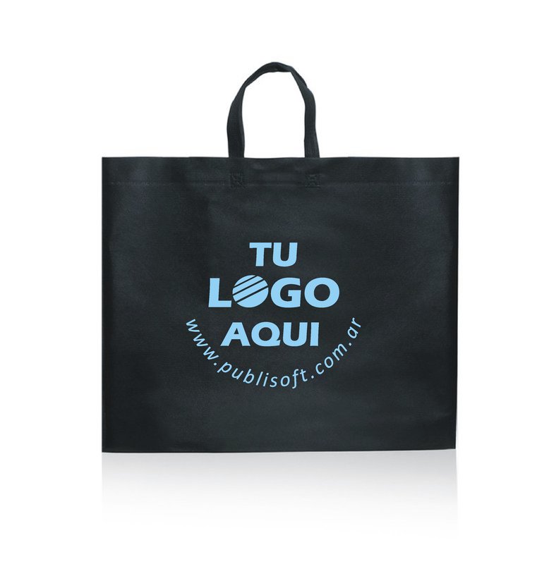 Eco bolsa, 60x50x10 cm, con manijas, negra