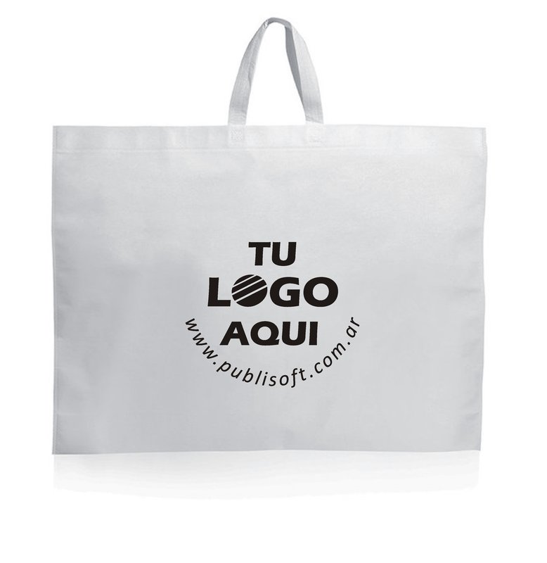 Eco bolsa, 70x48x12 cm, con manijas, blanca