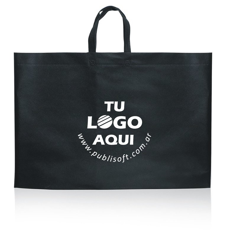 Eco bolsa, 70x48x12 cm, con manijas, negra