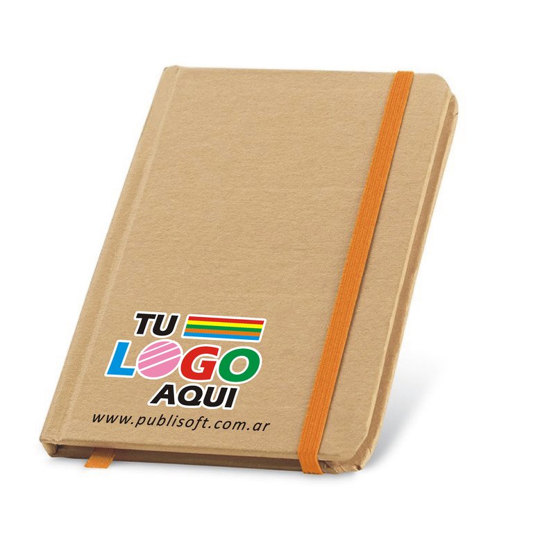 Libreta Flaubert, bolsillo, liso, cartón detalles naranja