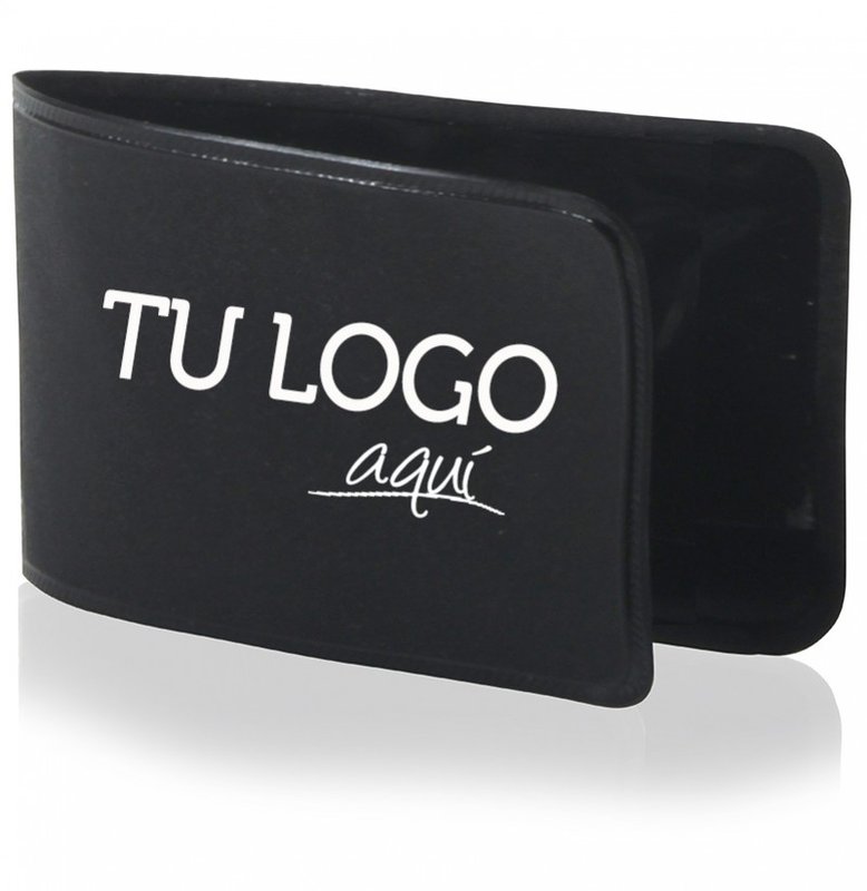 Porta carnet y tarjeta de credito, tela pvc negro.