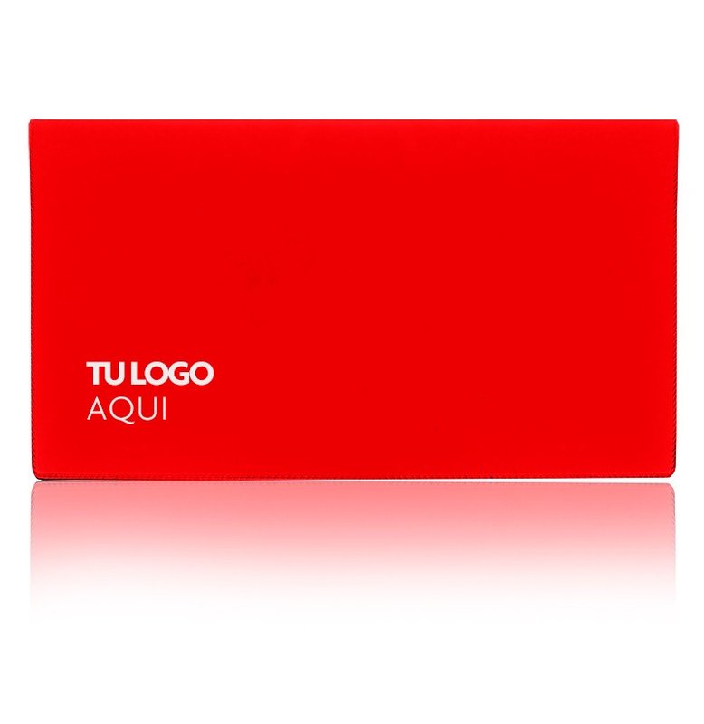Porta documento libro, tela folia rojo