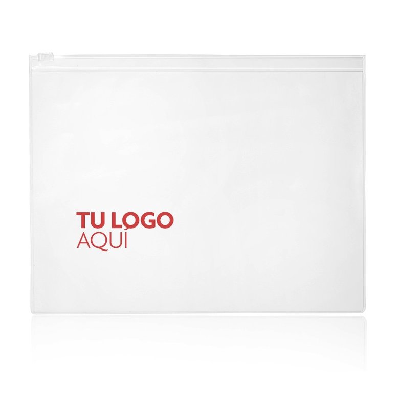 Porta documento ziper, cristal esmerilado
