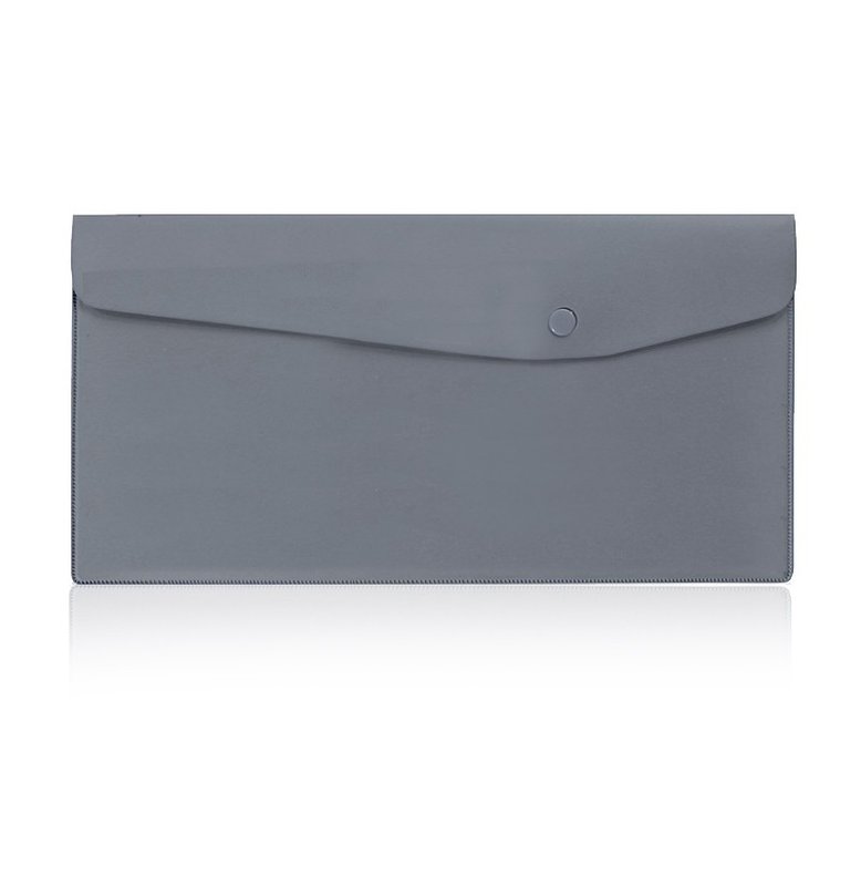 Porta documentos 1 broche, tela folia gris.