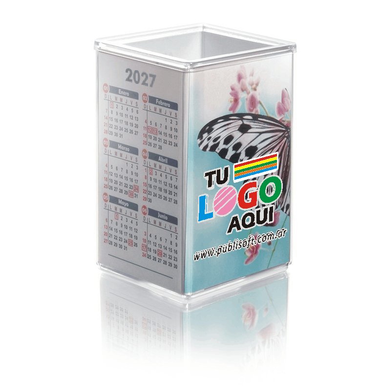 Porta lápiz doble para foto, con y sin calendario, cristal