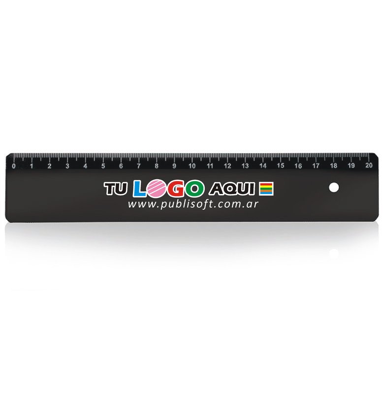 Regla de 20 cm x 38mm. negra