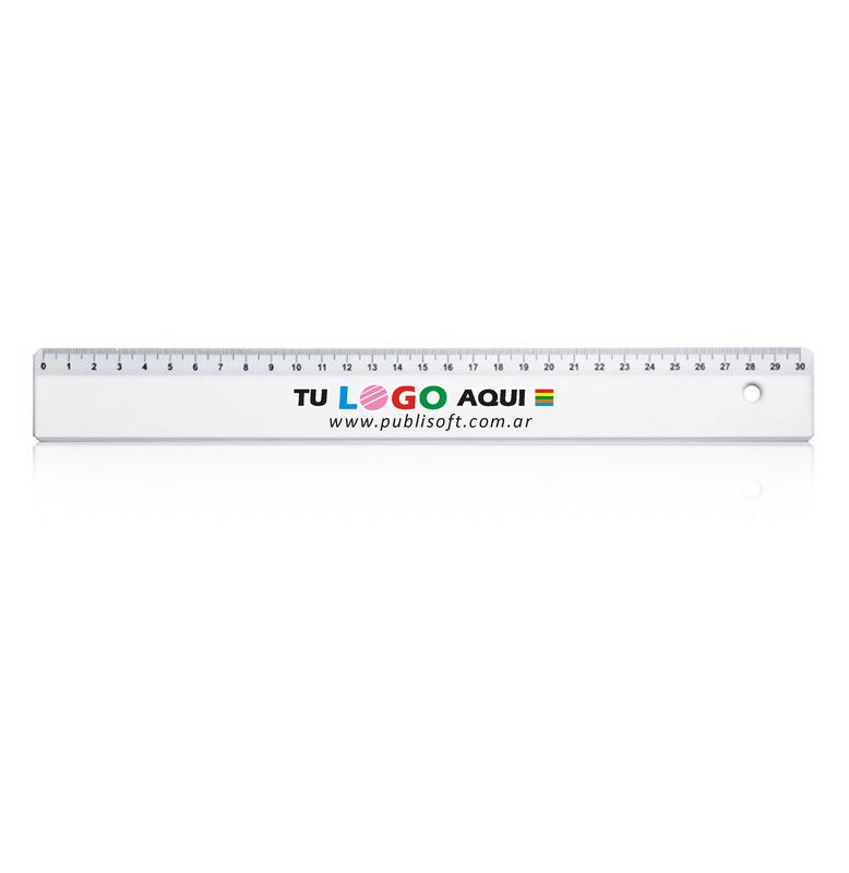 Regla de 30 cm x 38mm. blanca