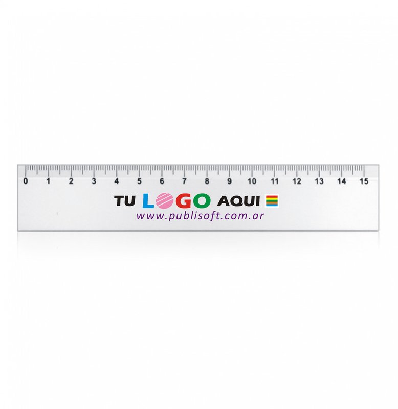 Regla escolar de 15 cm x 30mm. blanca