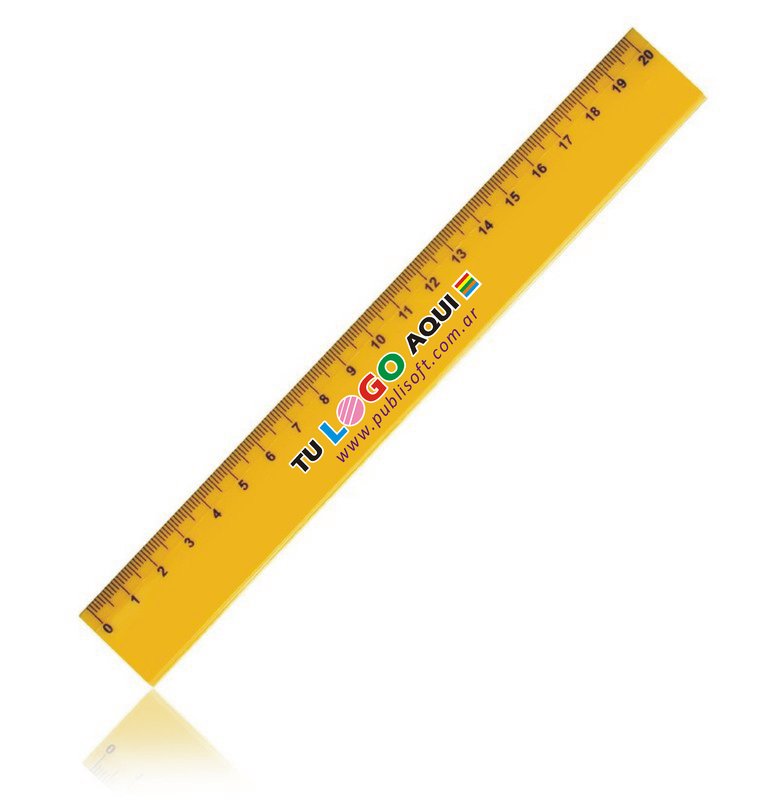 Regla escolar de 20 cm x 26mm. amarilla